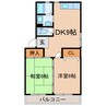 プリミエール林島 2DKの間取り