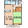 シャンテ中新 1LDKの間取り