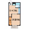 ハイツ東山（六軒屋町） 1DKの間取り