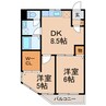 ラトゥール割塚 2DKの間取り