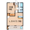 大東山ビル 1LDKの間取り