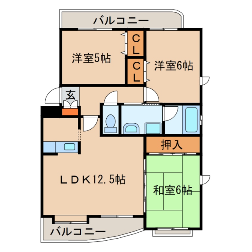 間取図 アクシス（大留町）
