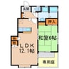 ドエル中新 1LDKの間取り