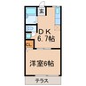 エスポワール（梅ヶ坪） 1DKの間取り