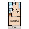 エスポワール（梅ヶ坪） 1DKの間取り