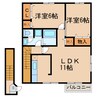 レジデンスミーテ 2LDKの間取り