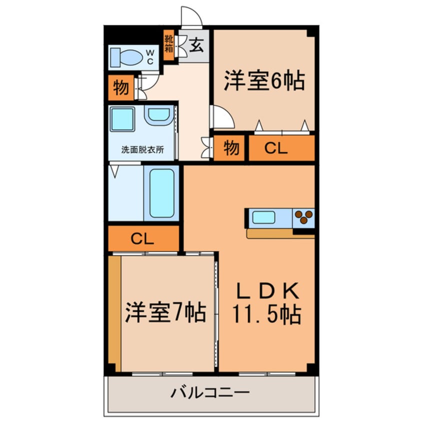 間取図 コーポ椿５