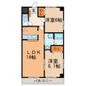 パークサイドＫ1 2LDKの間取り