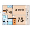 プリミエール協和 2Kの間取り