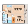 プリミエール協和 2Kの間取り