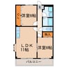 メゾン葭池 2LDKの間取り