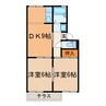 プレジール稲垣 2DKの間取り