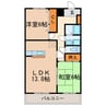 ウイング原科 2LDKの間取り