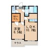 グレースコート 1LDKの間取り