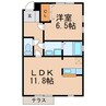 アンフォーレ 1LDKの間取り