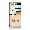 ラポール絲田 1Kの間取り