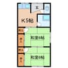門脇借家 2Kの間取り
