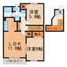 バーシア堀ノ内Ⅱ 2LDKの間取り