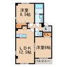 エンゼルウイング 2LDKの間取り