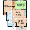 エトワール（桔梗平） 3DKの間取り