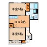 メゾンドコリーヌＢ 2DKの間取り