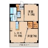 第２小林ビル 2LDKの間取り