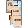 プラティーク・ドエル 2DKの間取り