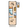 プレステージⅡB 1LDKの間取り