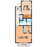 グレースⅢ 1LDKの間取り