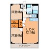 レージュ至来 2LDKの間取り