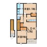 プラシード　カーサ（高山町） 2LDKの間取り