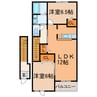 アンソレイエⅡ 2LDKの間取り