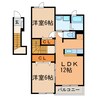 むくのき荘 2LDKの間取り