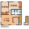 ラフィーネ堀ノ内 2LDKの間取り