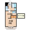 ラフォーレＫ 1Kの間取り