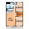 レージュ吉根 2LDKの間取り