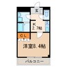 SK flat 2nd 1Kの間取り