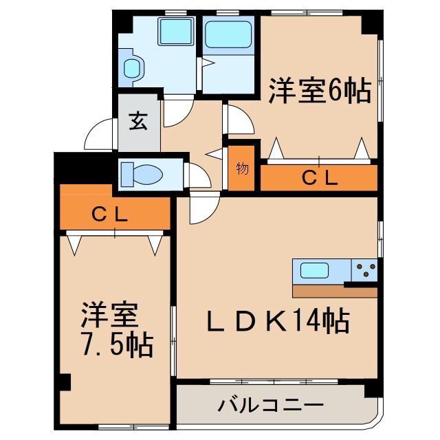 間取り図 ロックガーデン　南棟