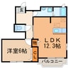 ブルックヒルズⅠ・Ⅱ 1LDKの間取り