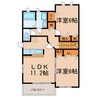 ソラーレハウス 2LDKの間取り