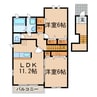 フリシュＫ 2LDKの間取り