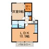 コートデューク松新 1LDKの間取り