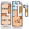 グランデイデアーレＦ 2LDKの間取り