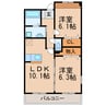 メゾンドルミエール 2LDKの間取り