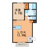 サン・friends美濃 1LDKの間取り
