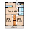 サンフィット青山 2LDKの間取り