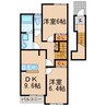 パークヒルズ城土 2DKの間取り