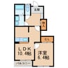 パークヒルズ城土 1LDKの間取り