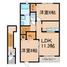 サンリットララ 2LDKの間取り