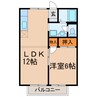 セジュール前並 1LDKの間取り